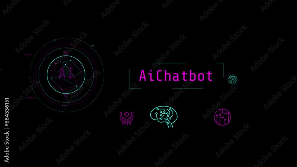 Animation of infographics about Chatbot with artificial intelligence. Animation of infographics about Chatbot with artificial intelligence.