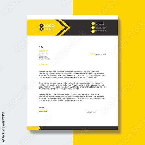 Corporate Style Letterhead Layout in Vector