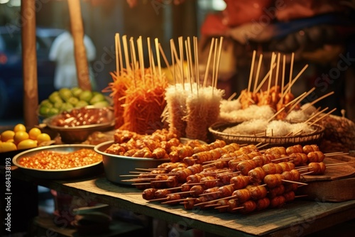 Vibrant Filipino Street Food: Isaw, Balut and Fish Balls photo