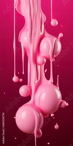 Dots are pink, in the style of mike campau, drip painting, duckcore photo