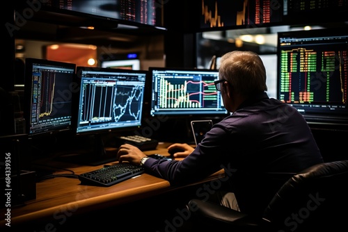 Back View of Diverse Crypto Traders Analyzing Market Reports for Optimal Growth Potential