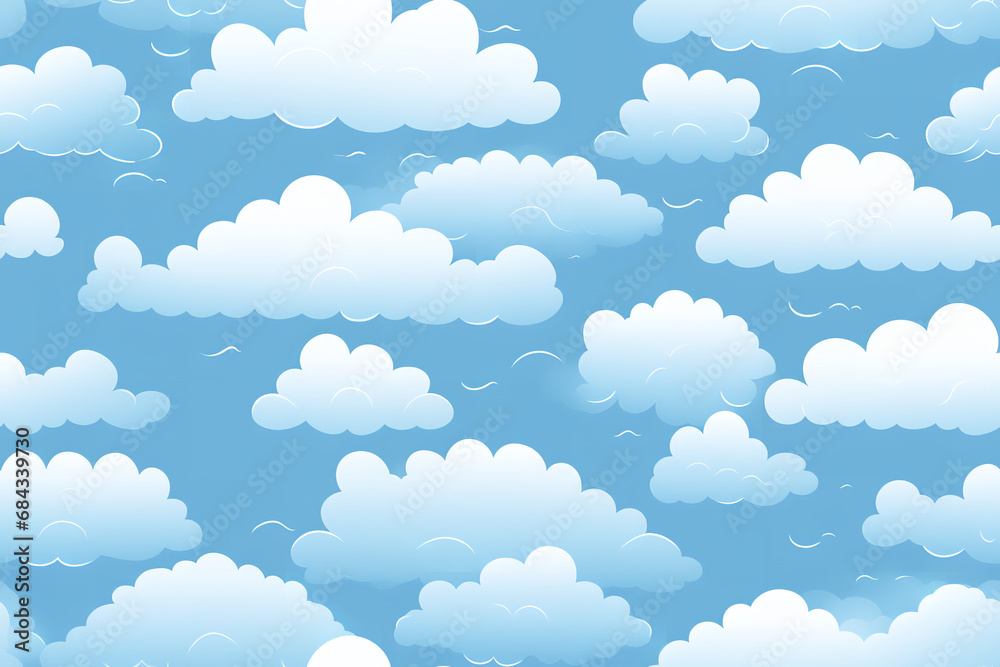  clouds Seamless pattern, simplistic