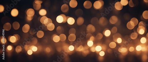 Magical bokeh light pattern on dark background, a dreamy and enchanting texture for festive occasion photo