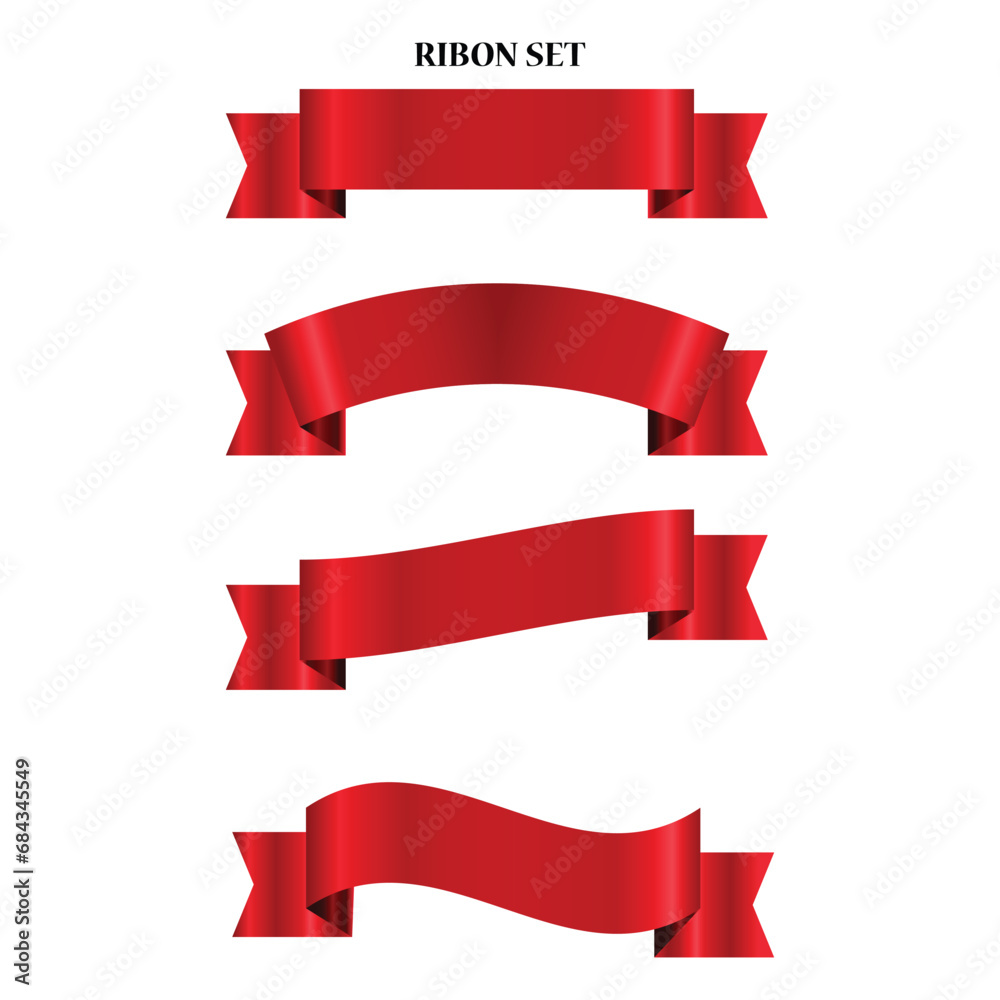 Red ribbon banner template Red ribbon banner template