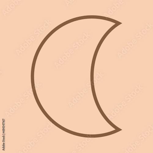 Crescent, Mystic Crescent, Moon, Luna, Lunar. Geometric form, modern shape.