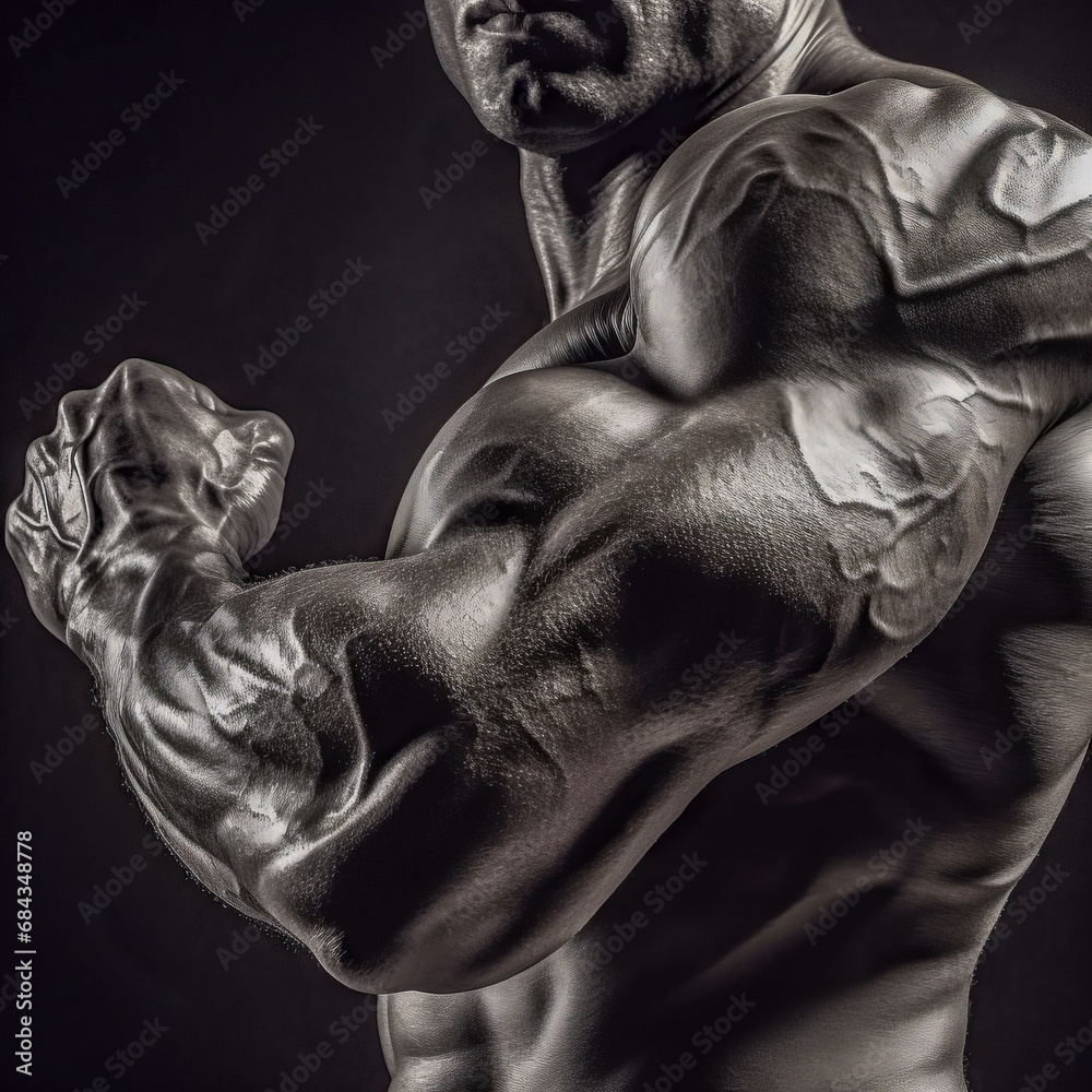 bicep, Muscles, Bodybuilding, Fitness, Menpower with AI