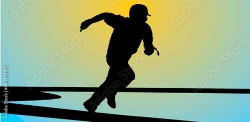 silueta, deporte, vector, bailes, ilustración, gente, besibol, besibolistas