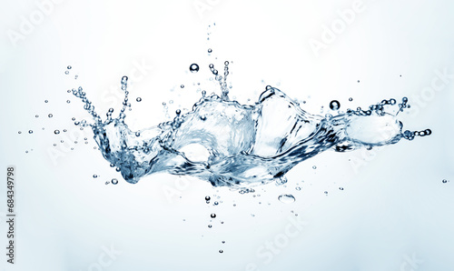 Water splash background in light blue