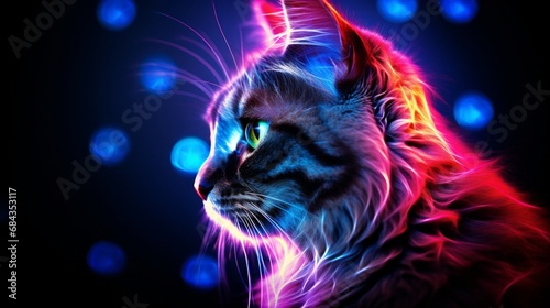 A cat that emits colored light 