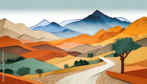 papercut art of moroccan landscape photo