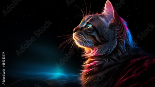 A cat that emits colored light 