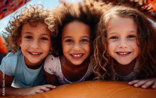 Happy kids having lots of f...