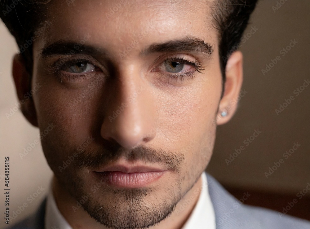 Fototapeta premium Professional confident elegant businessman, executive manager work at office, face expression closeup, successful company business concept