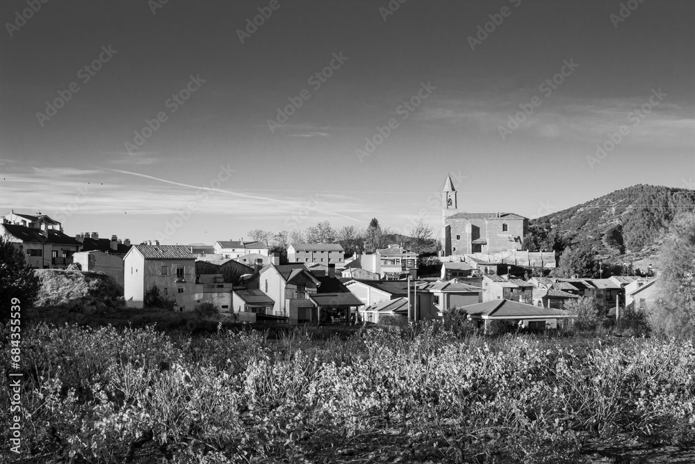 Fototapeta premium closeup of the village Ventosa in the province of Logrono in the Spanish region of La Rioja