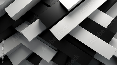 Abstract 3D Modern Black and White Background [300DPI]