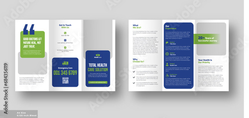 Medical health care trifold brochure, Company or business brochure template