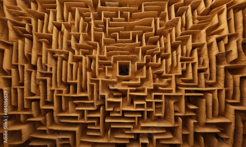 Abstract structural background with brown labyrinth.