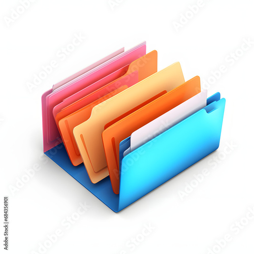 3d folder document icon
