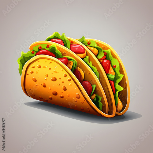 3d taco cartoon icon