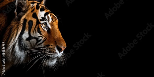 tiger with a black background © pector