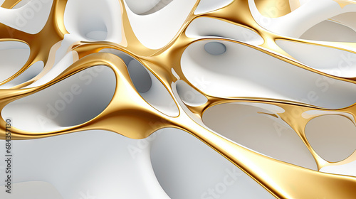 Abstract 3D Modern White and Gold Background [300DPI]