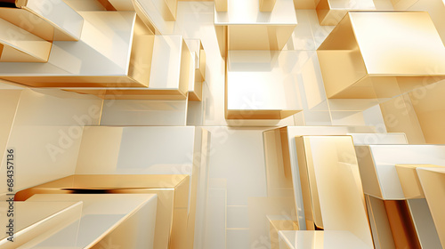 Abstract 3D Modern White and Gold Background [300DPI]