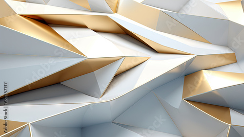 Abstract 3D Modern White and Gold Background [300DPI]