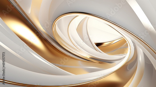Abstract 3D Modern White and Gold Background [300DPI] © Lawbreakxz