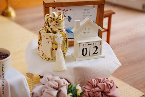 Decor and accessories to celebrate the traditional Korean holiday of asyandi.  photo