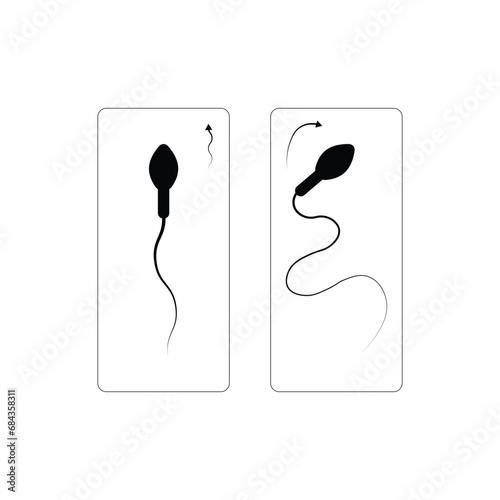 Sperm Motility Scientific Design. Vector Illustration.