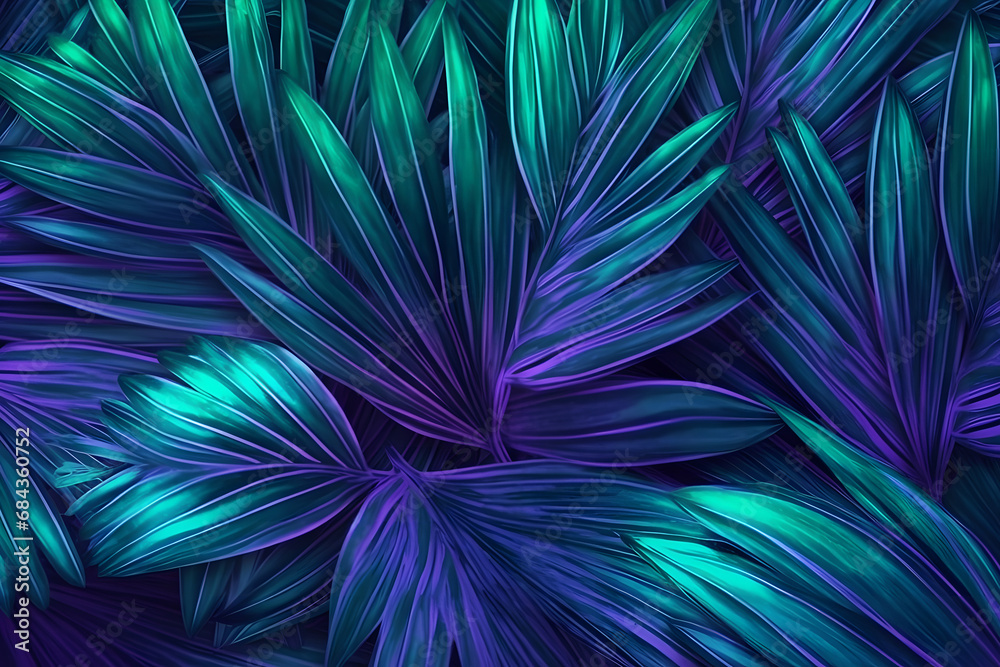 Bright beautiful summer background with tropical leaves. Neural network AI generated art Bright beautiful summer background with tropical leaves. Neural network AI generated art