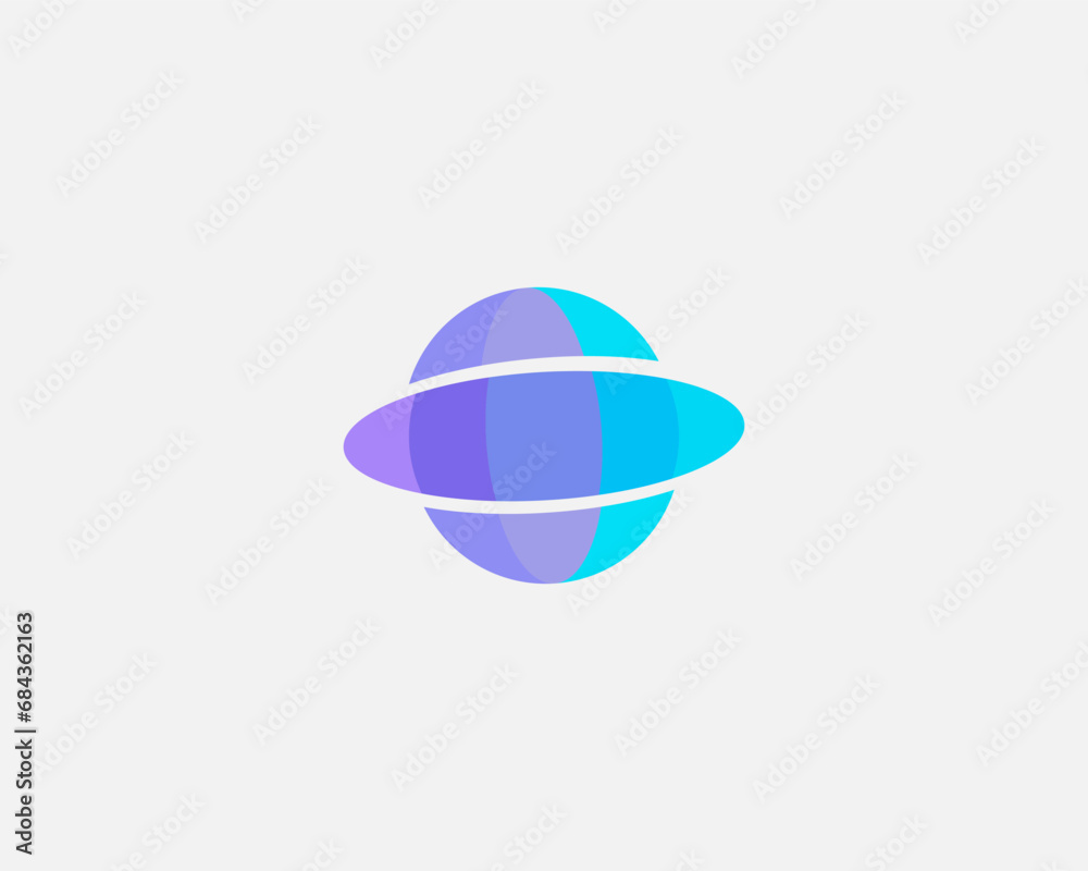 Abstract planet gradient vector logo. Universal internet science technology sign. Space galaxy global symbol. Abstract planet gradient vector logo. Universal internet science technology sign. Space galaxy global symbol.