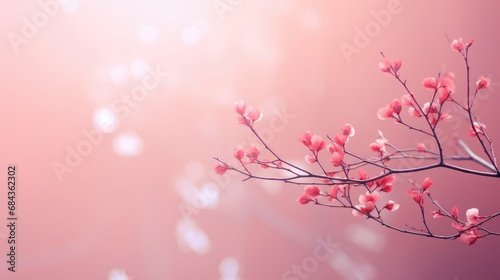 Delicate pink abstract background sunny bokeh spring flowers minimalism