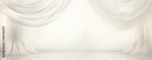 Elegant sheer curtains with soft white light photo