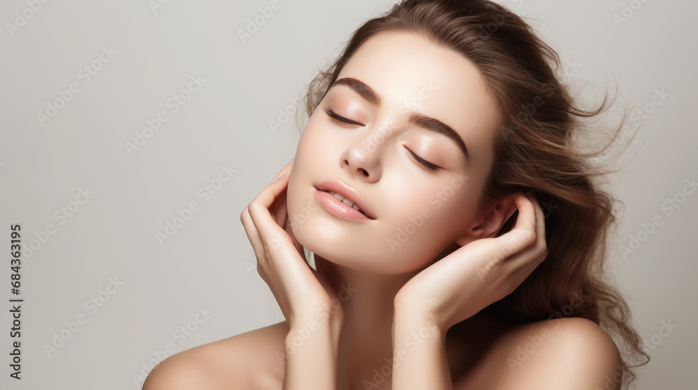 portrait of a young beautiful European woman on a white background, face, girl, beauty, care, cosmetics, clear skin, smile, hair, style, spa, cosmetology, model, studio, advertising, person, lady portrait of a young beautiful European woman on a white background, face, girl, beauty, care, cosmetics, clear skin, smile, hair, style, spa, cosmetology, model, studio, advertising, person, lady