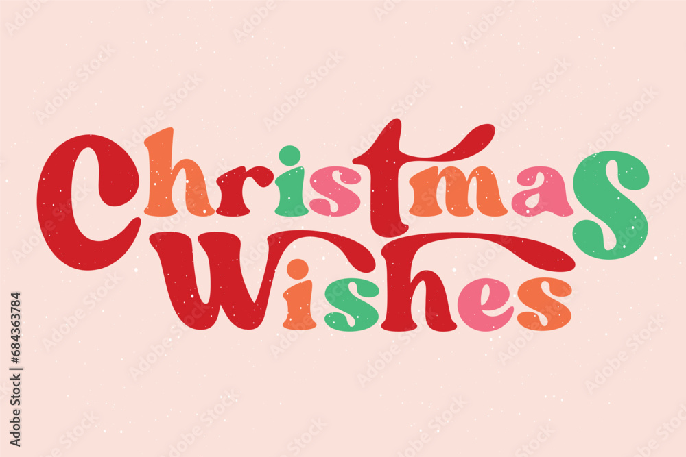 Christmas Wishes Lettering Colorful