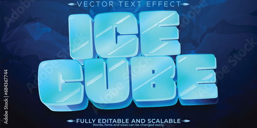 Ice text effect, editable frozen and glacial customizable font style