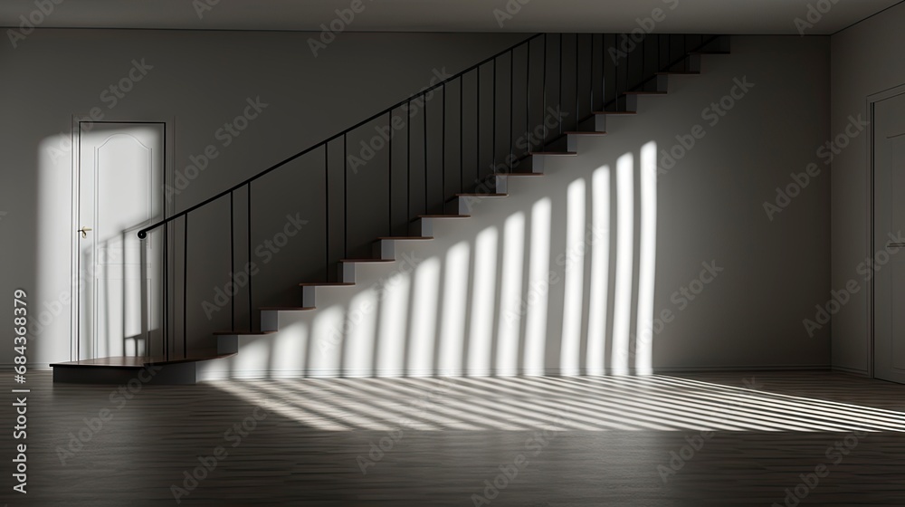 Interplay of Light and Shadow in a Modern Minimalist Room. Interplay of Light and Shadow in a Modern Minimalist Room.
