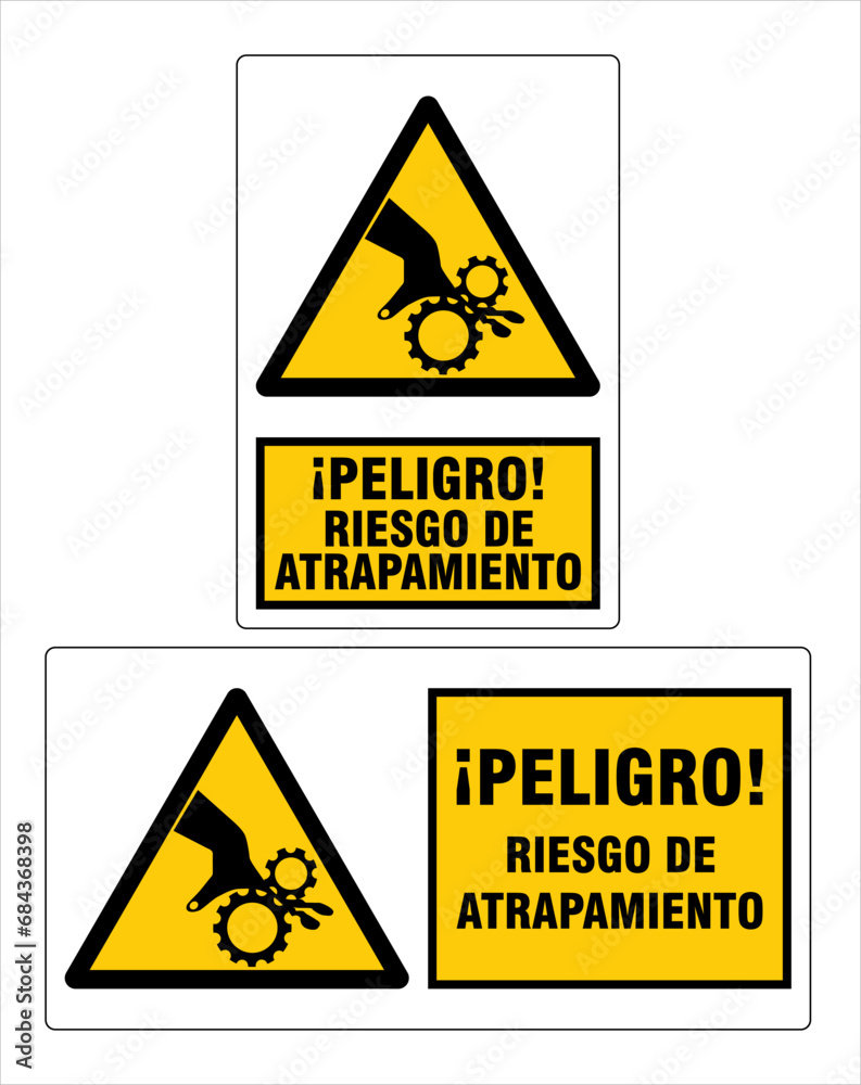 atrapamiento, aplastamiento, accidente, corte de dedos, caution, warning, sign, symbol, entrapment, crushing, accident, finger cutting