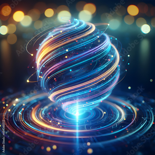 abstract background with tech circles