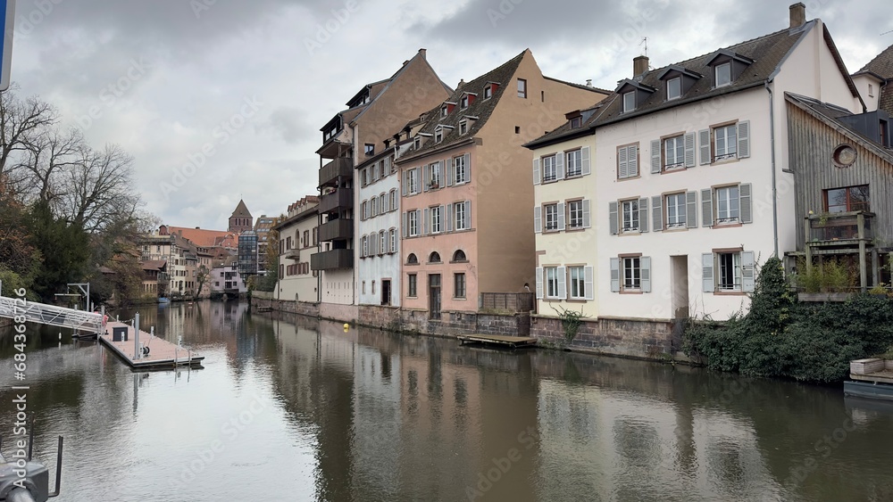 Beautiful view of strasbourg with houses near the river