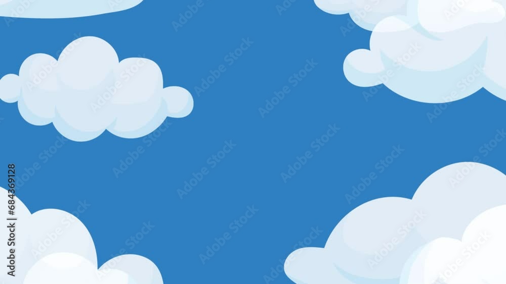 Clouds Animation Cartoon Style Blue Sky And Clouds Parallax Effect Clouds Animation Cartoon Style Blue Sky And Clouds Parallax Effect