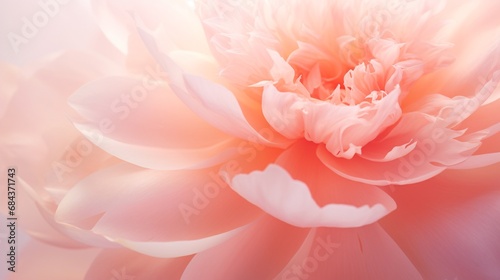 A close-up of a delicate pink peony with a soft gradient backdrop, suitable for text integration. © Nasreen