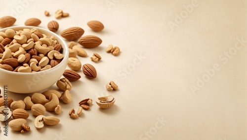 Warm illustration of nuts with copyspace perfect for advertising or related topics