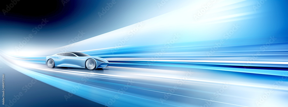 STYLISH LIGHT BLUE BACKGROUND WITH A FAST CAR. TEMPLATE FOR AUTOMOTIVE ...