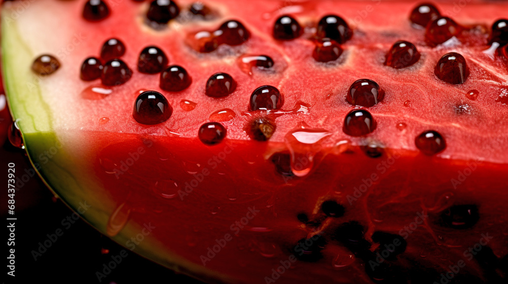 Fototapeta premium FRESH WATERMELON SLICE CLOSE-UP. legal AI 