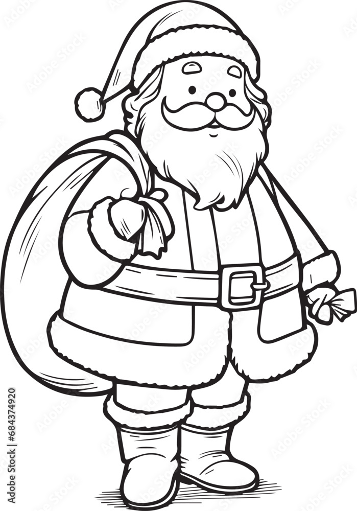 santa claus with a bag