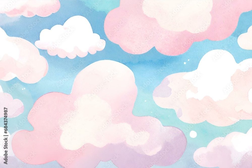 Watercolor sky background, Sky background