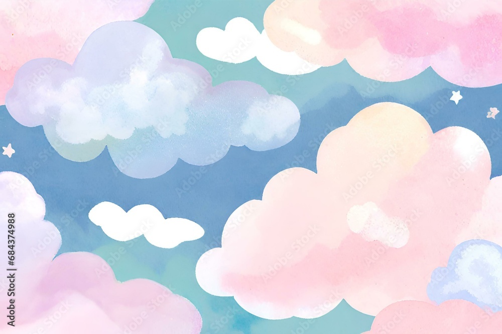Watercolor sky background, Sky background