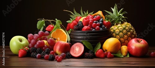 Assorted fruits on the table.